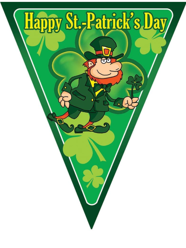Guirlande Sant-Patrick verte de 5 m avec 10 drapeaux