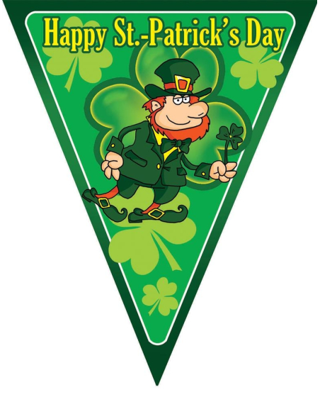 Guirlande Sant-Patrick verte de 5 m avec 10 drapeaux