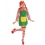 Déguisement Fifi adulte vert, jaune & rouge (robe avec tablier)