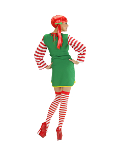 Déguisement Fifi adulte vert, jaune & rouge (robe avec tablier) 2