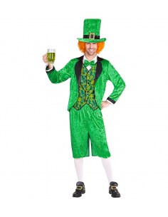 Déguisement Leprechaun St- Patrick homme (queue de pie avec gilet, noeud papillon, pantalon, chapeau