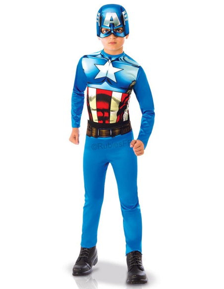 Déguisement Captain America Garçon sous licence (combinaison & masque)