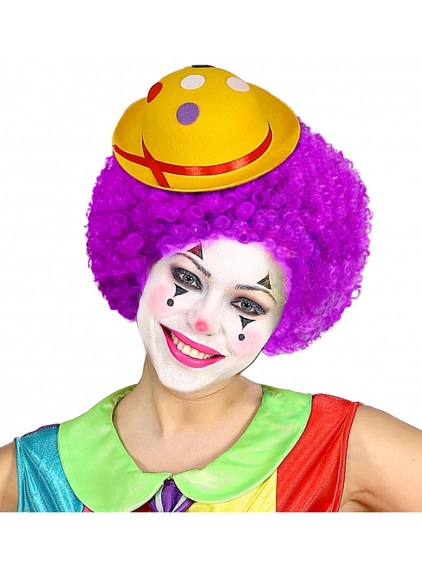 Perruque Clown, couleur au choix (jaune, rouge, vert, rose, violet et bleu)