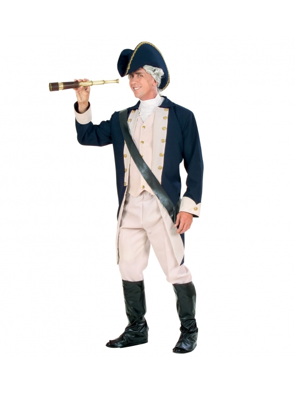 Déguisement Capitaine marine (veste, pantalon, tricorne, surbottes et porte épée)