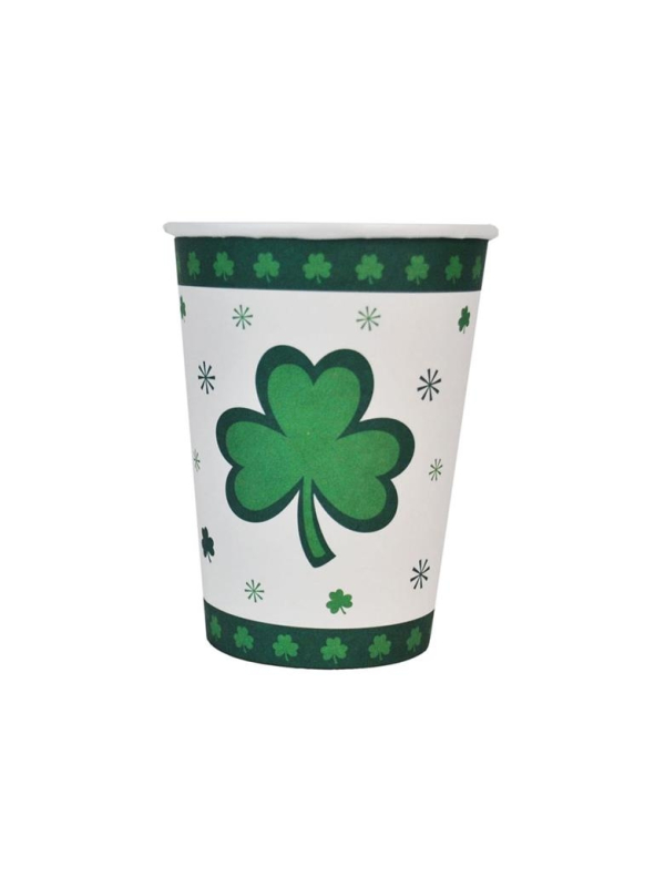 Gobelets Saint-Patrick avec trèfles verts
