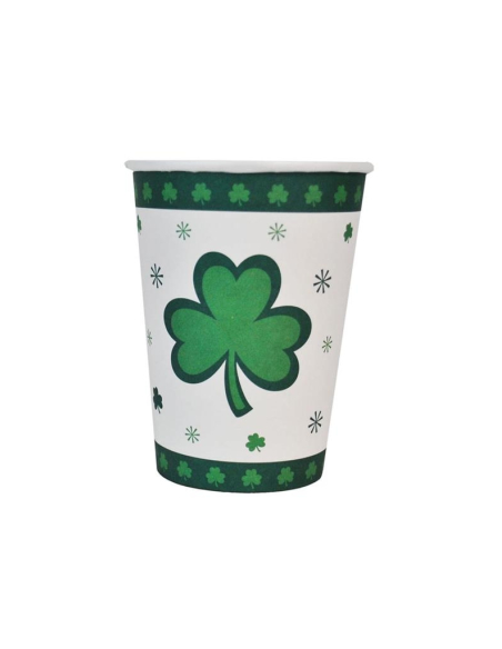 Gobelets Saint-Patrick avec trèfles verts