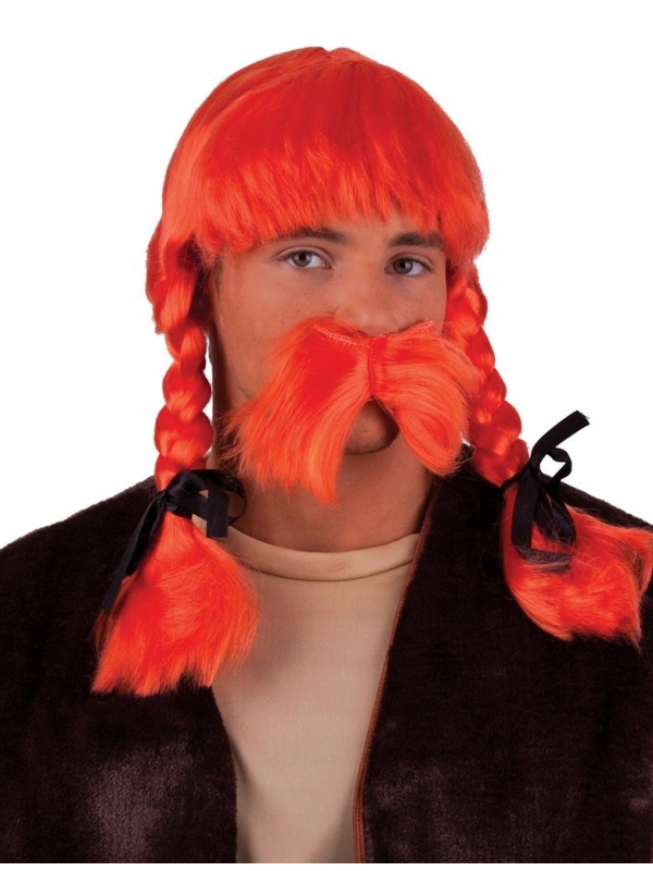 Perruque & moustache rousses Gaulois