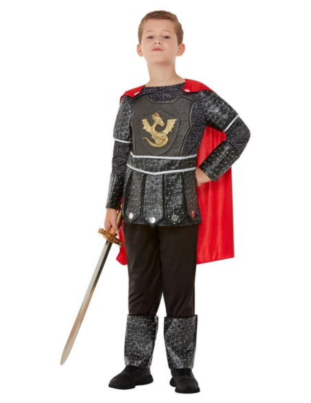 Déguisement chevalier Deluxe enfant (tunique, pantalon et cape)