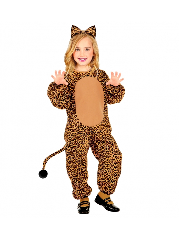Déguisement léopard fillette 2 au 4 ans (costume, serre-tête)