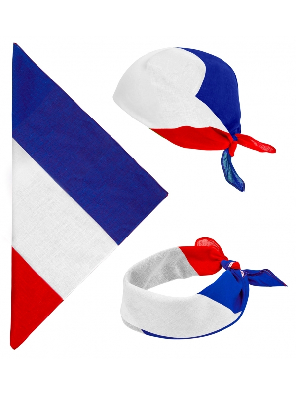 Bandana France, bleu, blanc, rouge