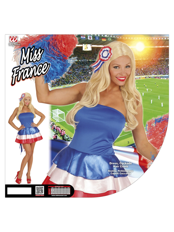 Déguisement Miss France (robe, pince à cheveux avec cocarde)
