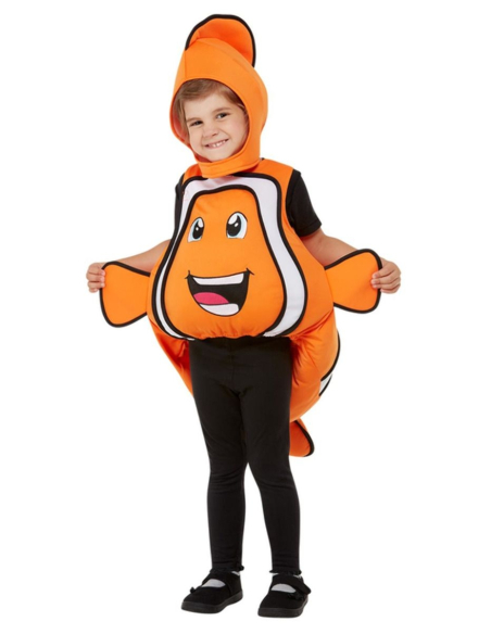Déguisement poisson-clown pour tout-petit, Orange (haut et bonnet)
