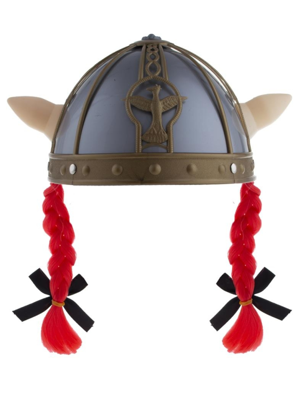 Casque Viking avec tresses rouges homme