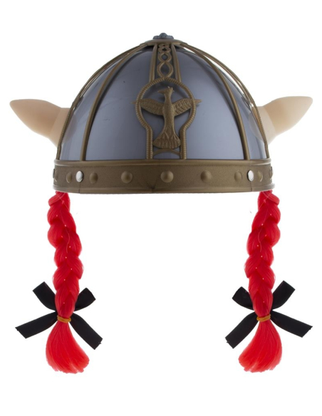 Casque Viking avec tresses rouges homme