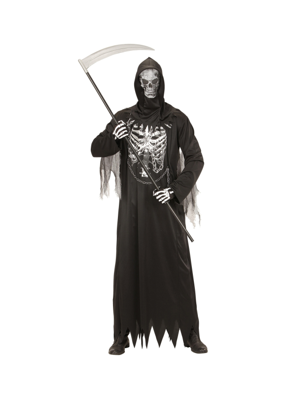 Déguisement Fossoyeur noir homme avec chaine et masque