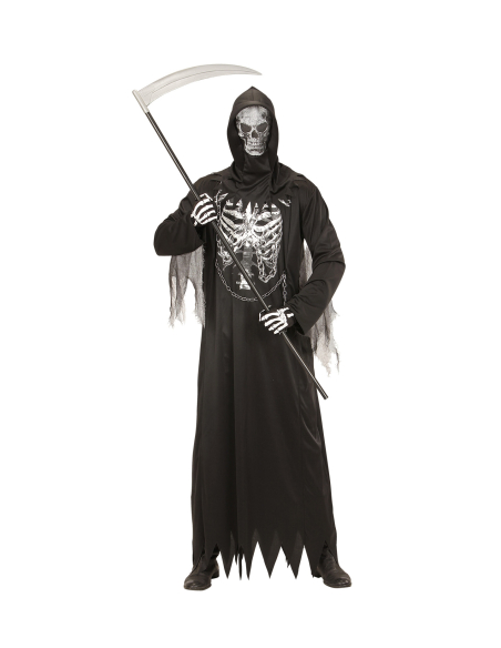 Déguisement Fossoyeur noir homme avec chaine et masque