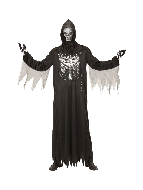 Déguisement Fossoyeur noir homme avec chaine et masque