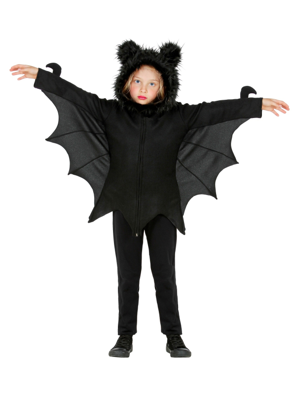 Déguisement Chauve-Souris enfant (poncho avec ailes et capuche)