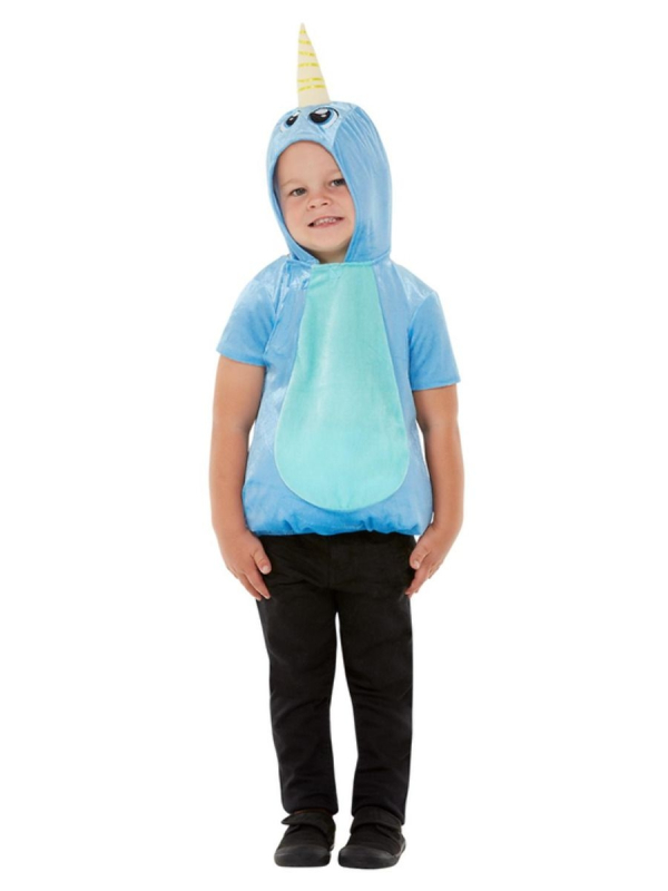 Déguisement Narval pour tout-petit, Bleu, Haut à capuche
