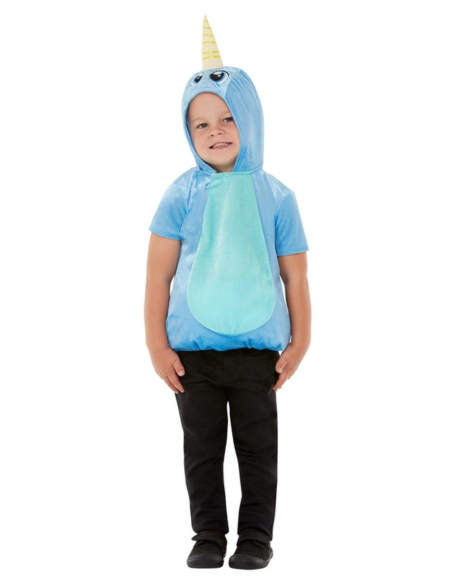 Déguisement Narval pour tout-petit, Bleu, Haut à capuche