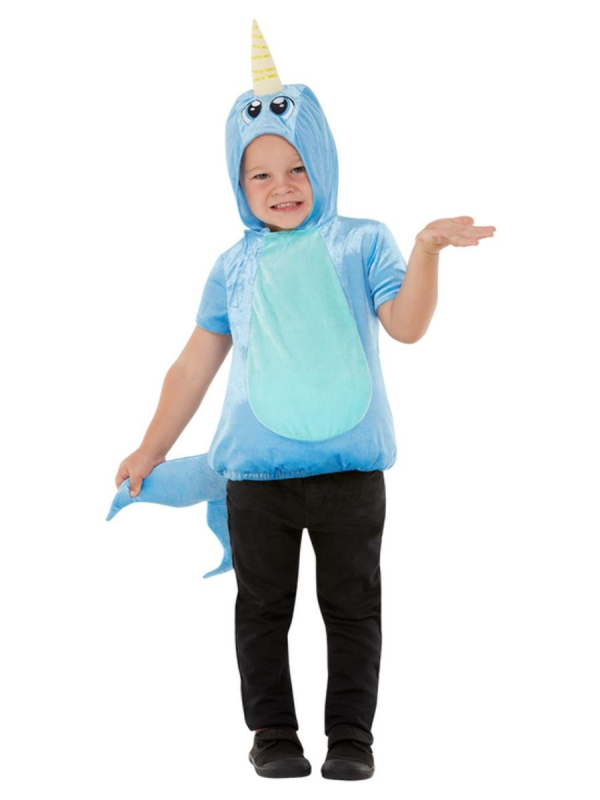 Déguisement Narval pour tout-petit, Bleu, Haut à capuche