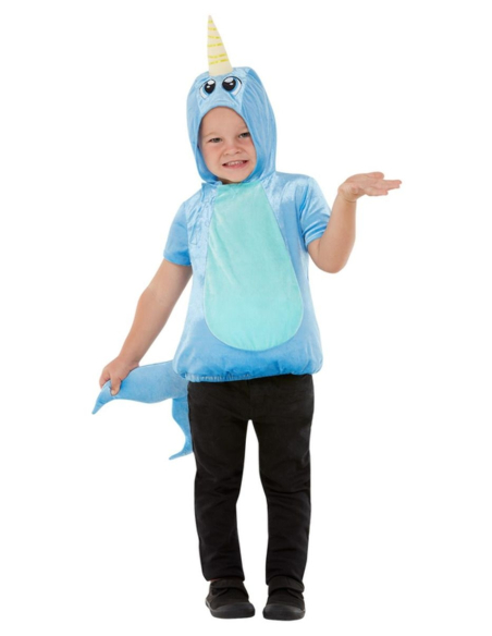Déguisement Narval pour tout-petit, Bleu, Haut à capuche