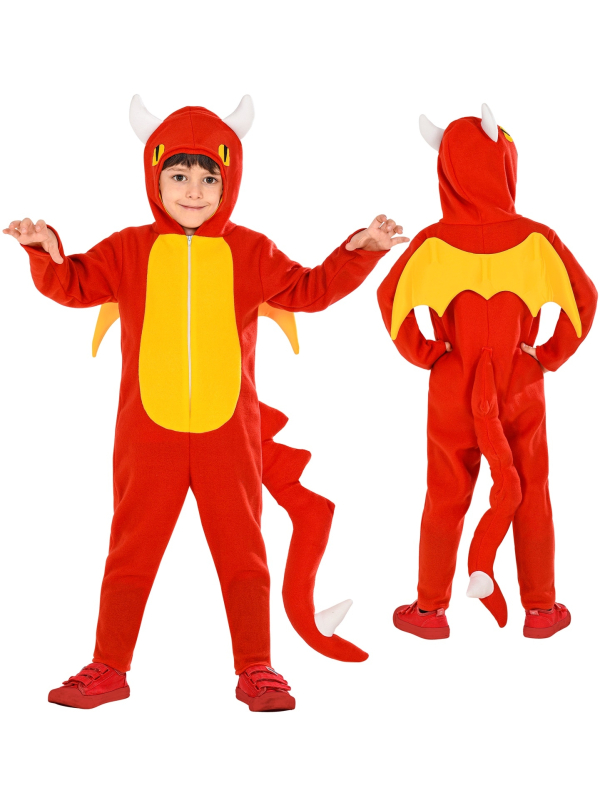 Déguisement Dragon rouge garçon avec ailes