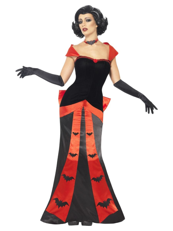 Déguisement vampire glamour femme rouge et noir
