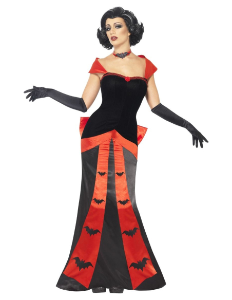 Déguisement vampire glamour femme rouge et noir