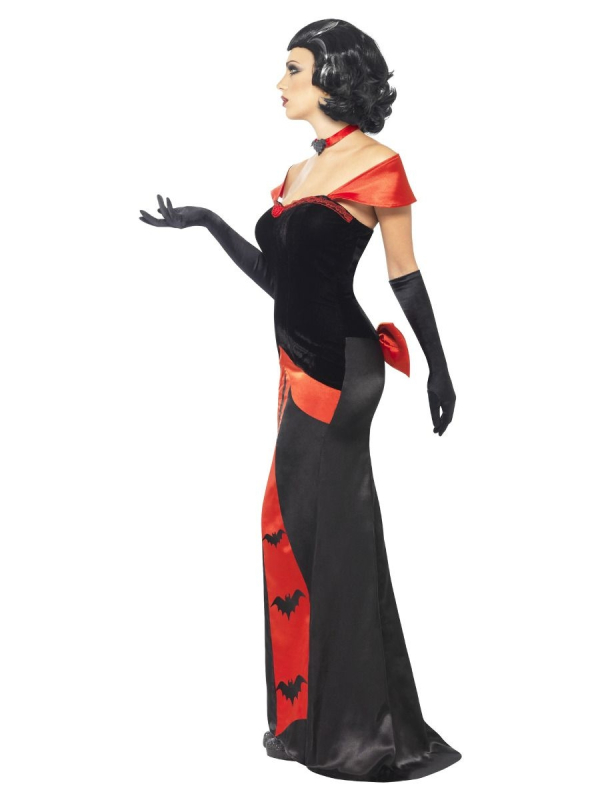 Déguisement vampire glamour femme rouge et noir