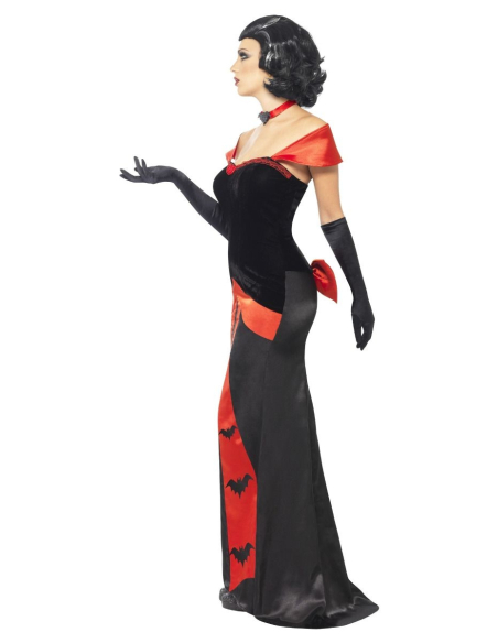 Déguisement vampire glamour femme rouge et noir
