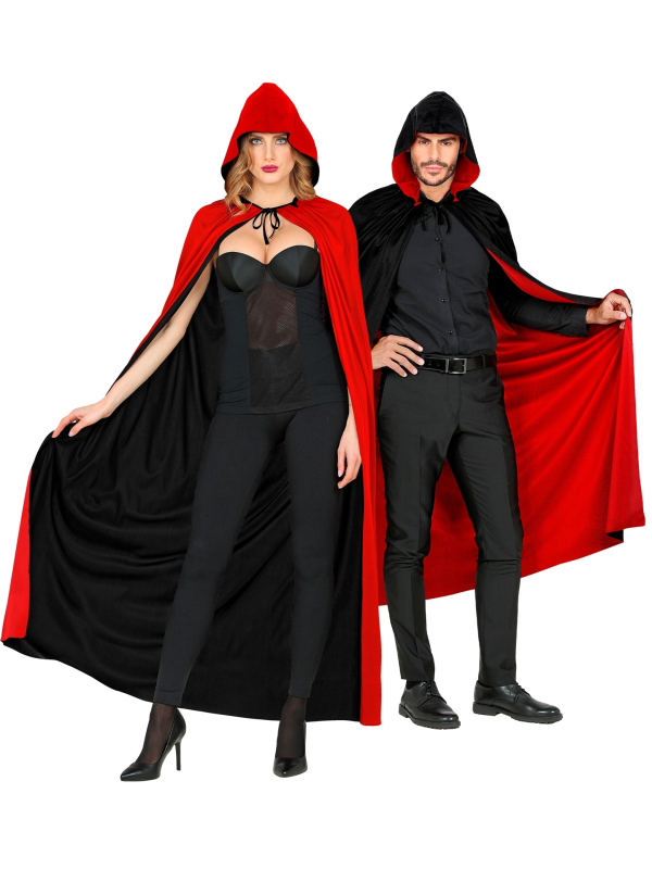 Cape double face rouge ou noir- 140 cm