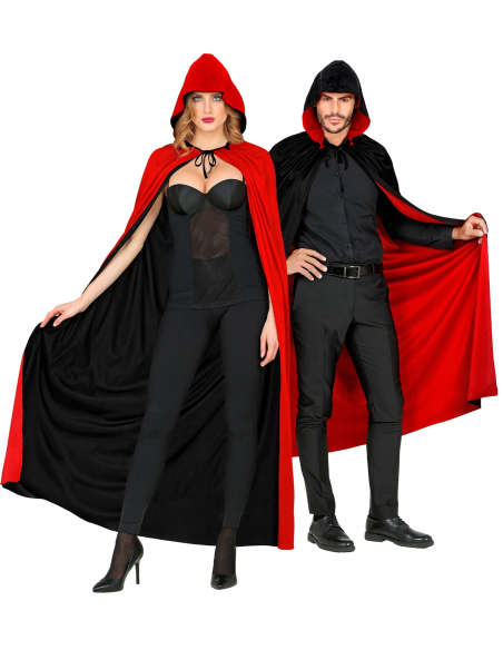 Cape double face rouge ou noir- 140 cm