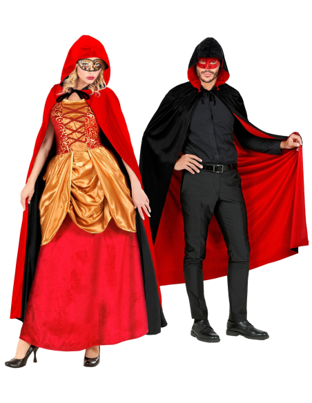 Cape double face rouge ou noir- 140 cm
