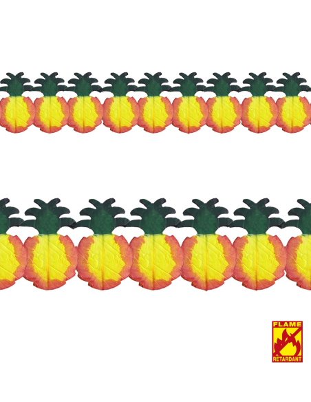 Guirlande Ananas de 4 m en papier avec retardateur de flamme.