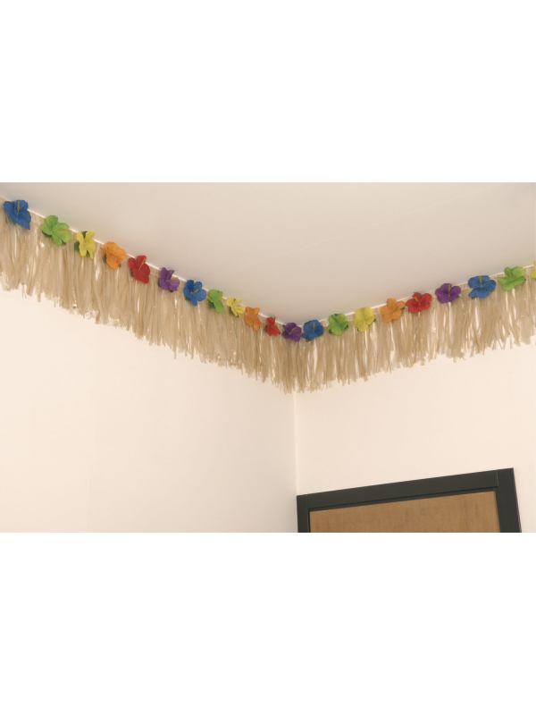 Guirlande à franges avec hibiscus pour décoration tropicale