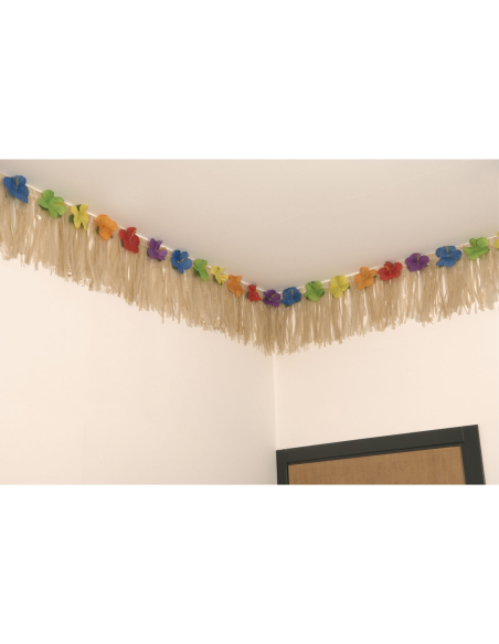 Guirlande à franges avec hibiscus pour décoration tropicale
