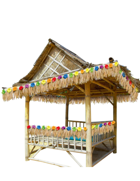 Guirlande à franges avec hibiscus pour décoration tropicale
