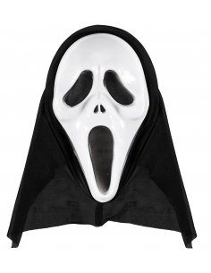 Masque de fantôme blanc avec capuche noire