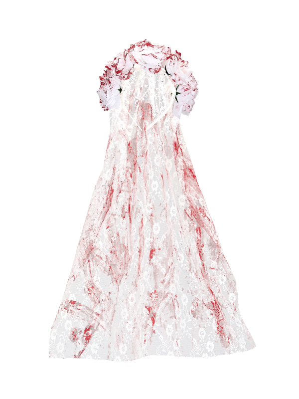 Voile mariée ensanglanté avec roses