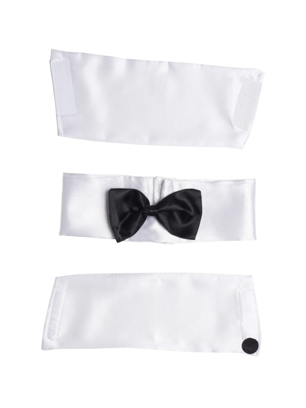 Set Strip-teaseur (col avec nœud-papillon et manchettes)