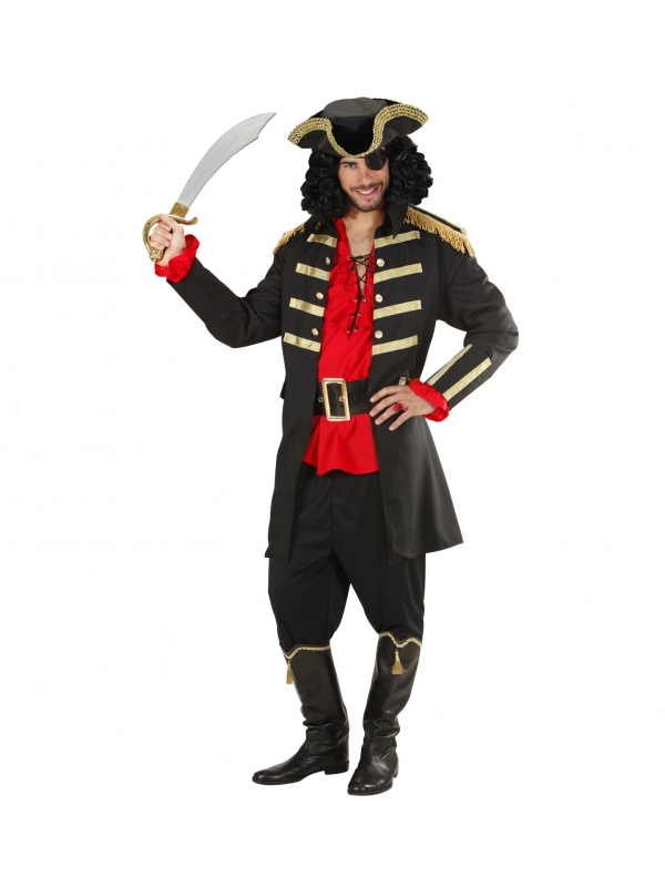 Déguisement Capitaine Pirate noir - homme (Veste et tricorne)