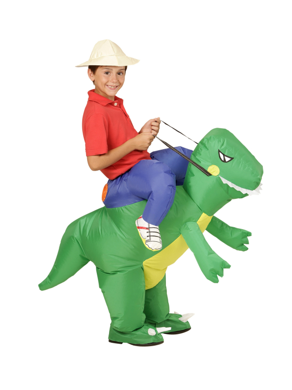Déguisement gonflable enfant, porté par un Dinosaure