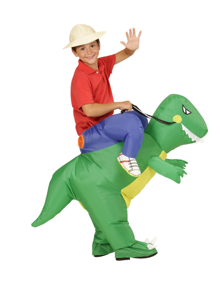 Déguisement gonflable enfant, porté par un Dinosaure