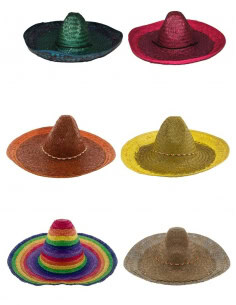 Sombrero mexicain - 6 couleurs au choix 48 cm