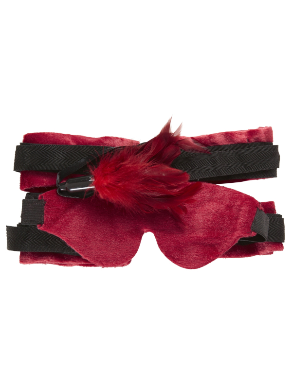 Set Bondage (poignets, chevilles, bandeau et plume)