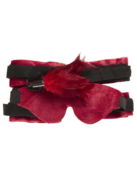 Set Bondage (poignets, chevilles, bandeau et plume)