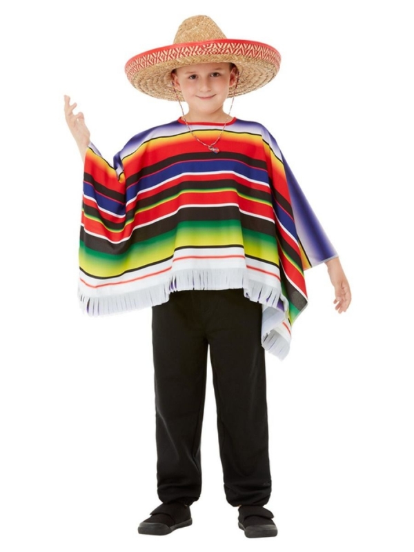 Poncho Mexicain enfant Multicolore