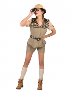 Déguisement safari femme beige (veste, short, ceinture)