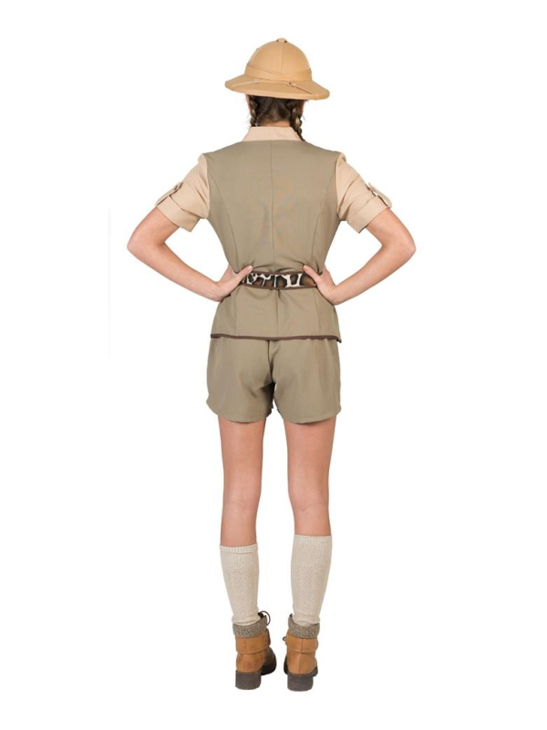 Déguisement safari femme beige (veste, short, ceinture)